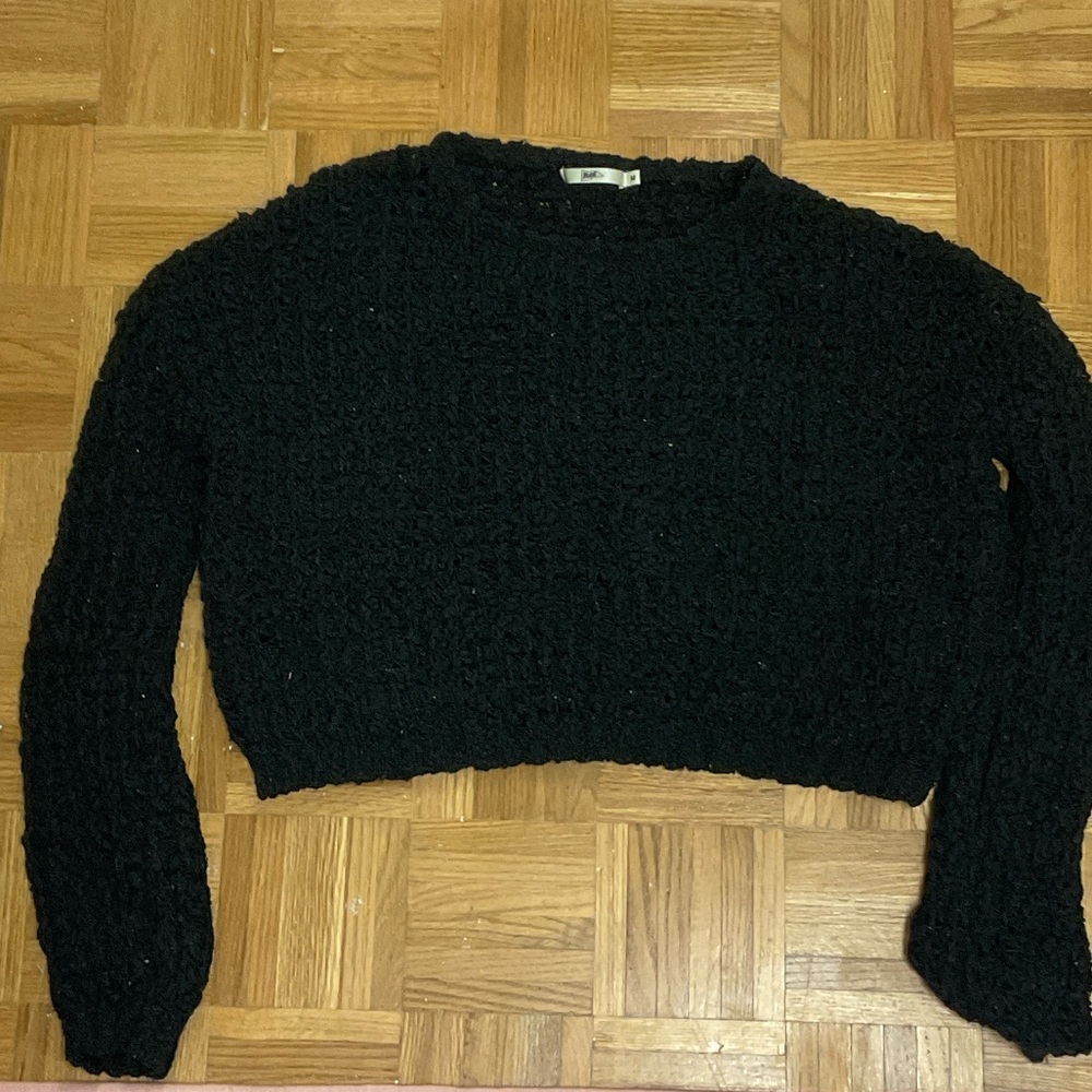 Elegant Black Textured Sweater